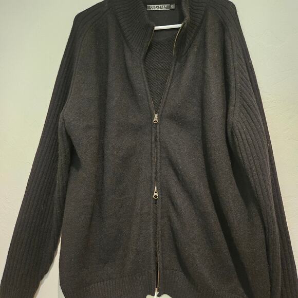 Peruvian Connection Black Baby Alpaca Full Zip Cardigan Sweater Jacket, Size XXL - Picture 4 of 12